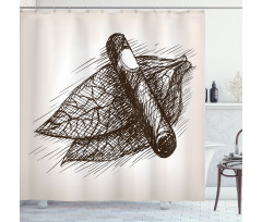 Tobacco Leaves Sketch Art Shower Curtain