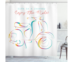 Colorful Motorbike Shower Curtain