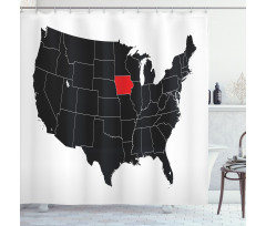 North America Map Design Shower Curtain