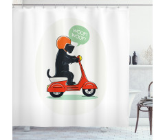 Scooter Ridding Puppies Shower Curtain