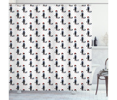 Girl Walking Her Puppy Shower Curtain