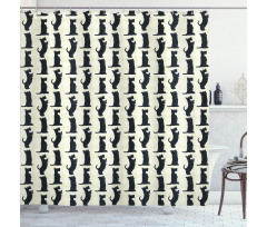 Checkered Rhombus Motif Shower Curtain