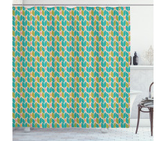 Geometric Botany Pattern Shower Curtain