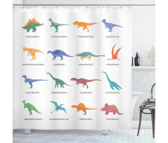 Jurassic Fossil Dinos Shower Curtain