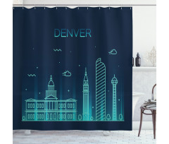 Denver Metropolis Landmark Shower Curtain