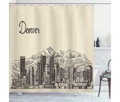 Denver City Skyline Sketch Shower Curtain