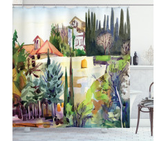 Tuscany Village Scenery Shower Curtain