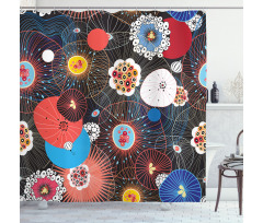 Psychedelic Floral Pattern Shower Curtain