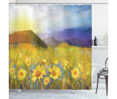 Daisy Blossoming Meadow Shower Curtain