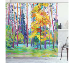 Spring Forest Painting Shower Curtain