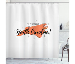 Welcome Sign USA Map Shower Curtain