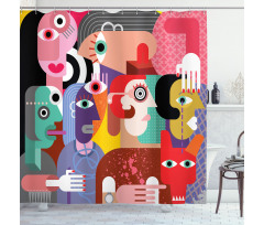 Human Cubist Art Shower Curtain