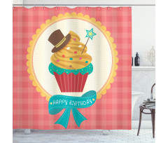 Happy Birthday Calligraphy Shower Curtain