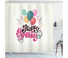 Happy Birthday Party Theme Shower Curtain