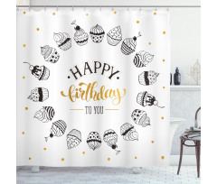 Happy Birthday to You Words Shower Curtain