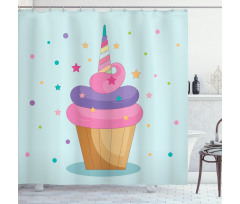Unicorn Cake Fairy Rainbow Shower Curtain