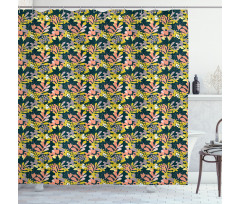 Abstract Soft Spring Foliage Shower Curtain