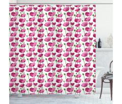Delicate Spring Floral Art Shower Curtain