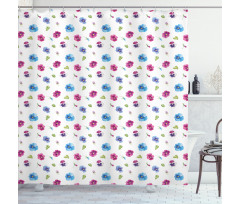 Pansy Petals and Sprouts Shower Curtain