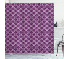 Floral Tiles Purple Tones Shower Curtain