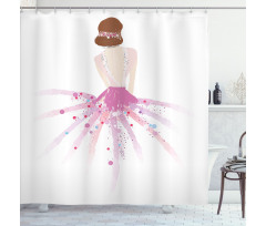 Glamour Model in Pink Dress Shower Curtain