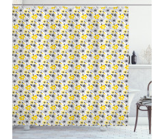 Modern and Abstract Flowers Shower Curtain
