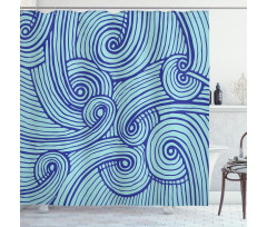 Abstract Spirals Wavy Ocean Shower Curtain