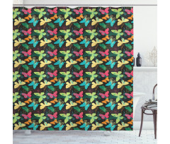 Colorful Silhouettes Art Shower Curtain