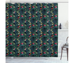 Realistic Rainforest Flora Shower Curtain