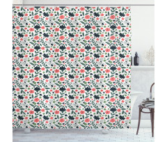 Colorful Abstract Botanical Shower Curtain