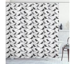 Greyscale Animal Silhouettes Shower Curtain