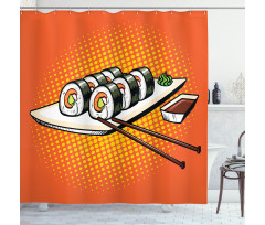 Japanese Dish with Wasabi Shower Curtain