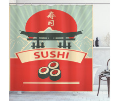 Torii Gate Sushi Mountains Shower Curtain