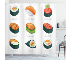 Exotic Japanese Cuisine Shower Curtain