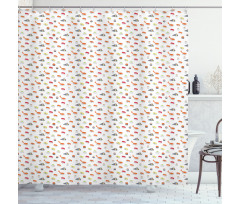 Graphic Colorful Japanese Shower Curtain