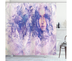 Atlas with a Face of a Woman Shower Curtain