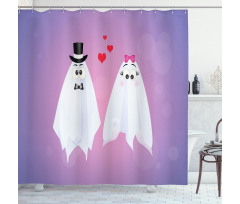 Funny Bride and Groom Couple Shower Curtain