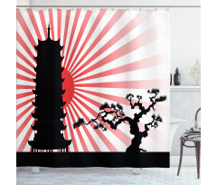Shinto Building and Tree Shower Curtain