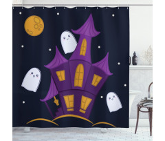 Dark Night and Haunted House Shower Curtain