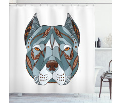 Zentangle Art Terrier Head Shower Curtain