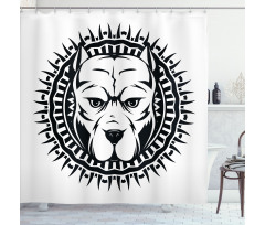 Aggressive Fighting Dog Shower Curtain