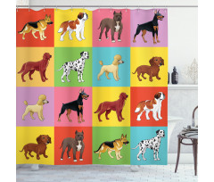 Different Breeds Animal Lover Shower Curtain