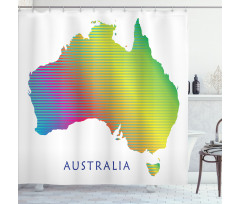 Rainbow Stripe Map Shower Curtain