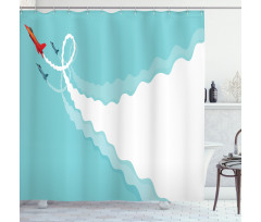 Acrobatic Flying Jets Doodle Shower Curtain