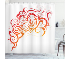 Orange Tones Abstract Curls Shower Curtain