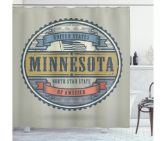 Retro North Star State Shower Curtain