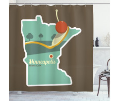 Minneapolis Doodle Map Shower Curtain