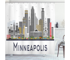 Doodle Minneapolis View Shower Curtain