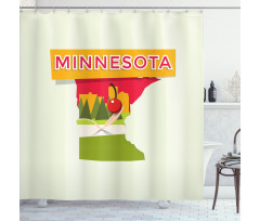 Colorful Doodle State Map Shower Curtain