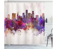 Grunge Splashes Cityview Shower Curtain